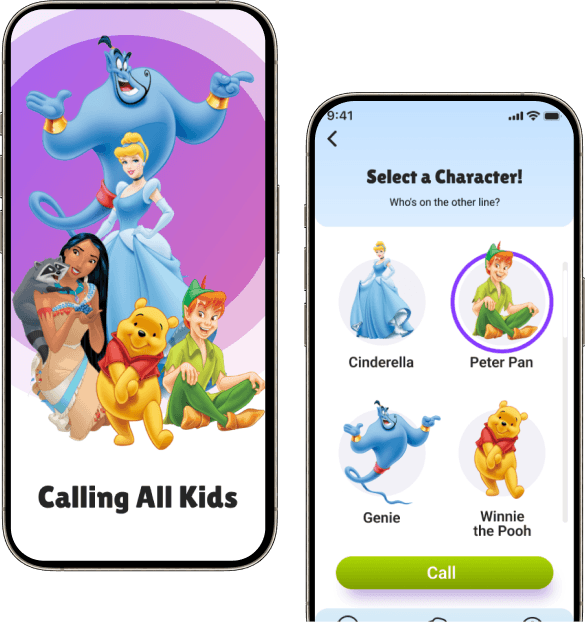 Calling All Kids — AI character call setup screen